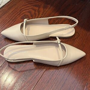 Marc Fisher Beige Pointed Toe Flats